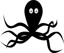 illustration of a black octopus